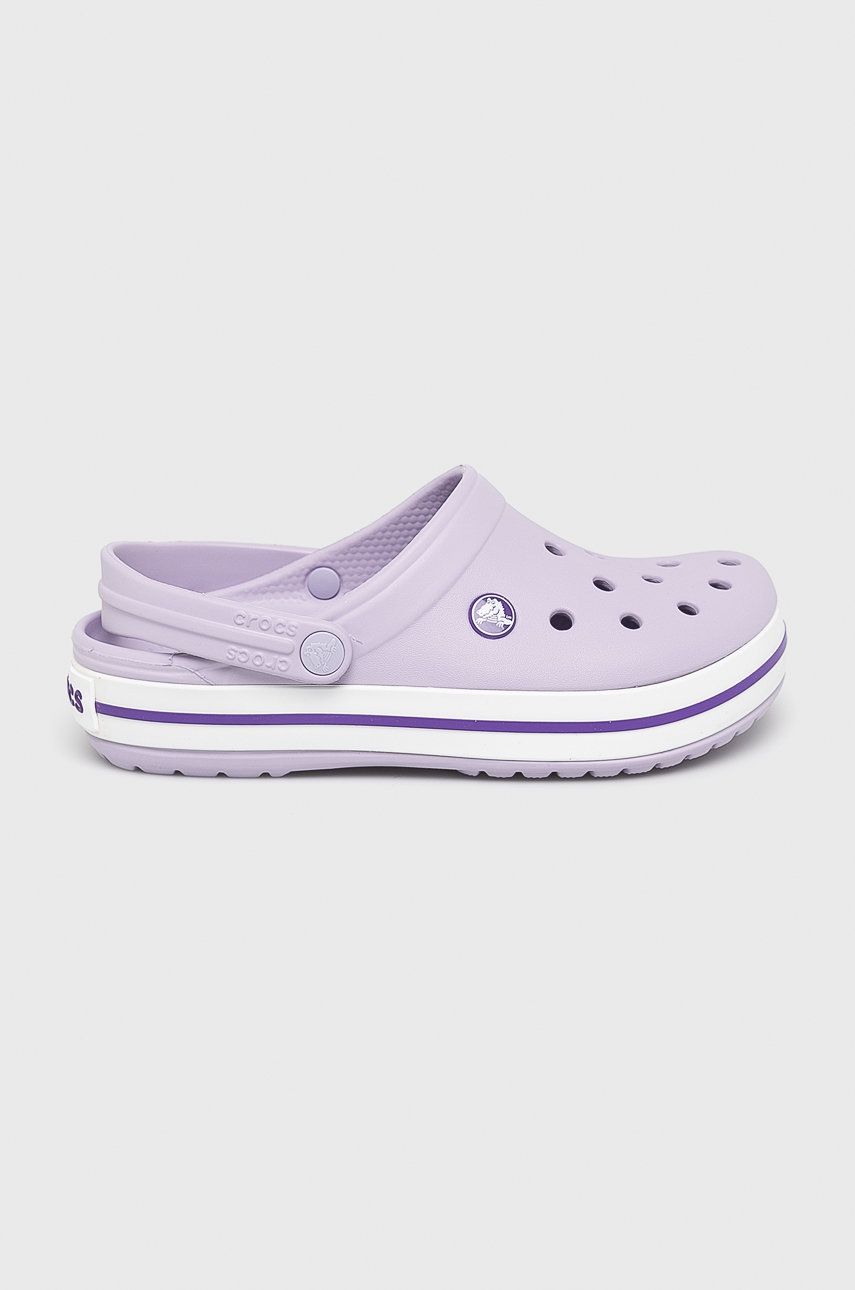 Papuci dama  Crocs de vara din material sintetic cu toc plat si talpa sculptata