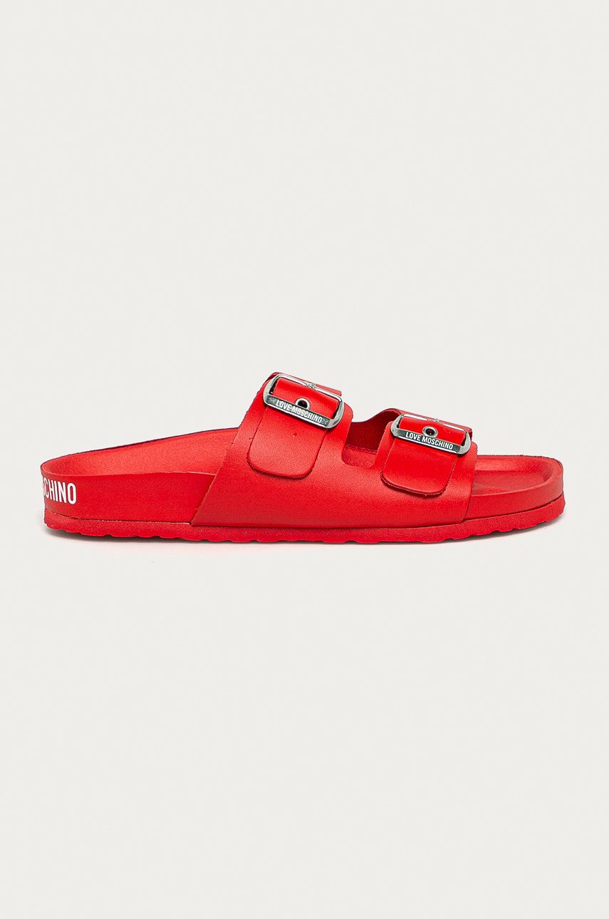 Papuci  Love Moschino dama de primavara din piele naturala cu toc plat si talpa stabila  online