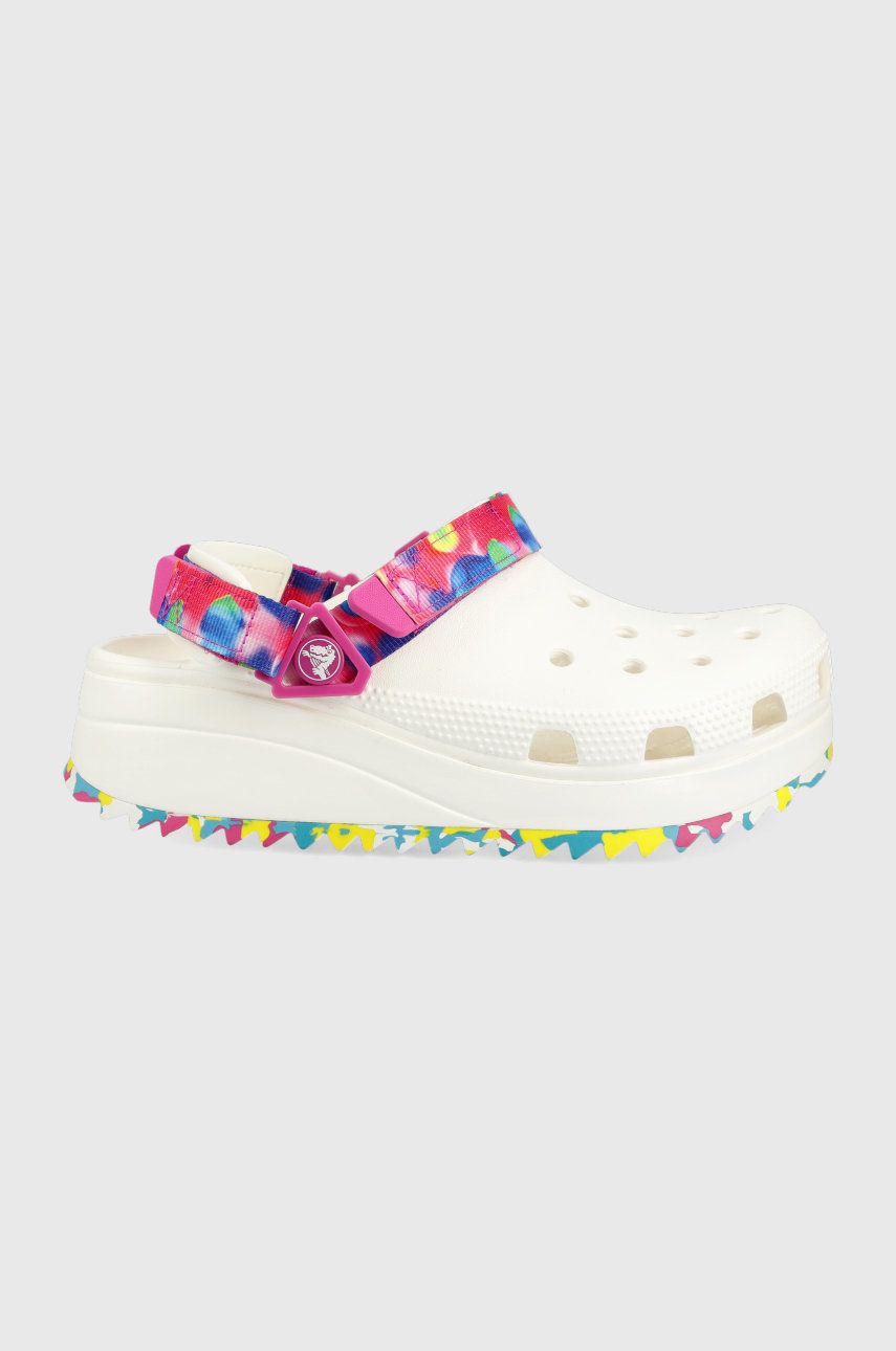 Papuci albi Crocs dama de zi din material sintetic  cu talpa din guma  online