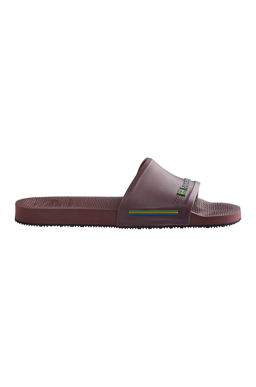 Papuci dama bordo Havaianas de ocazie din material sintetic cu talpa stabila si interior confortabil