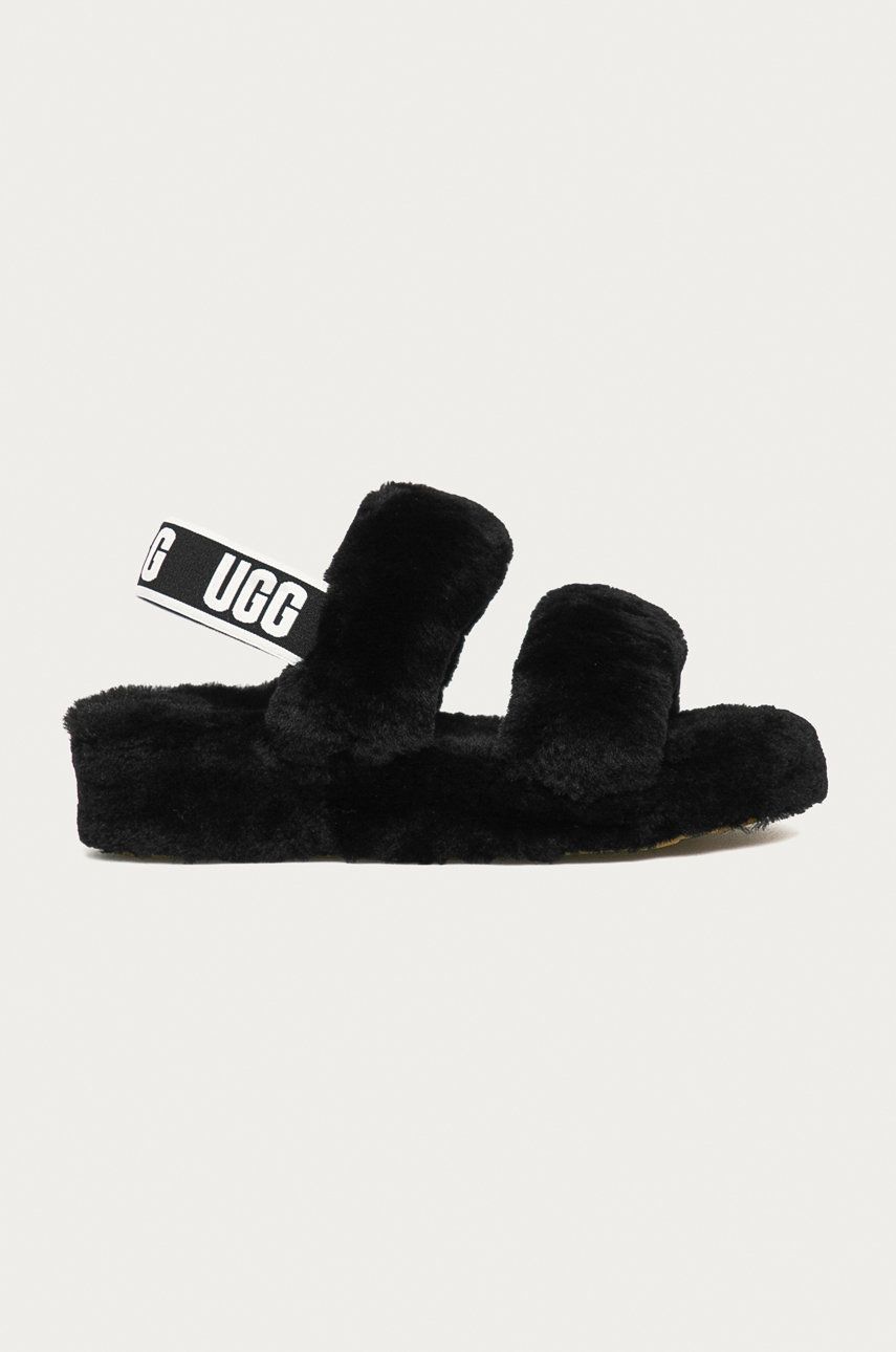 Papuci de casa dama  Ugg  din material textil cu talpa din guma  Oh Yeah online