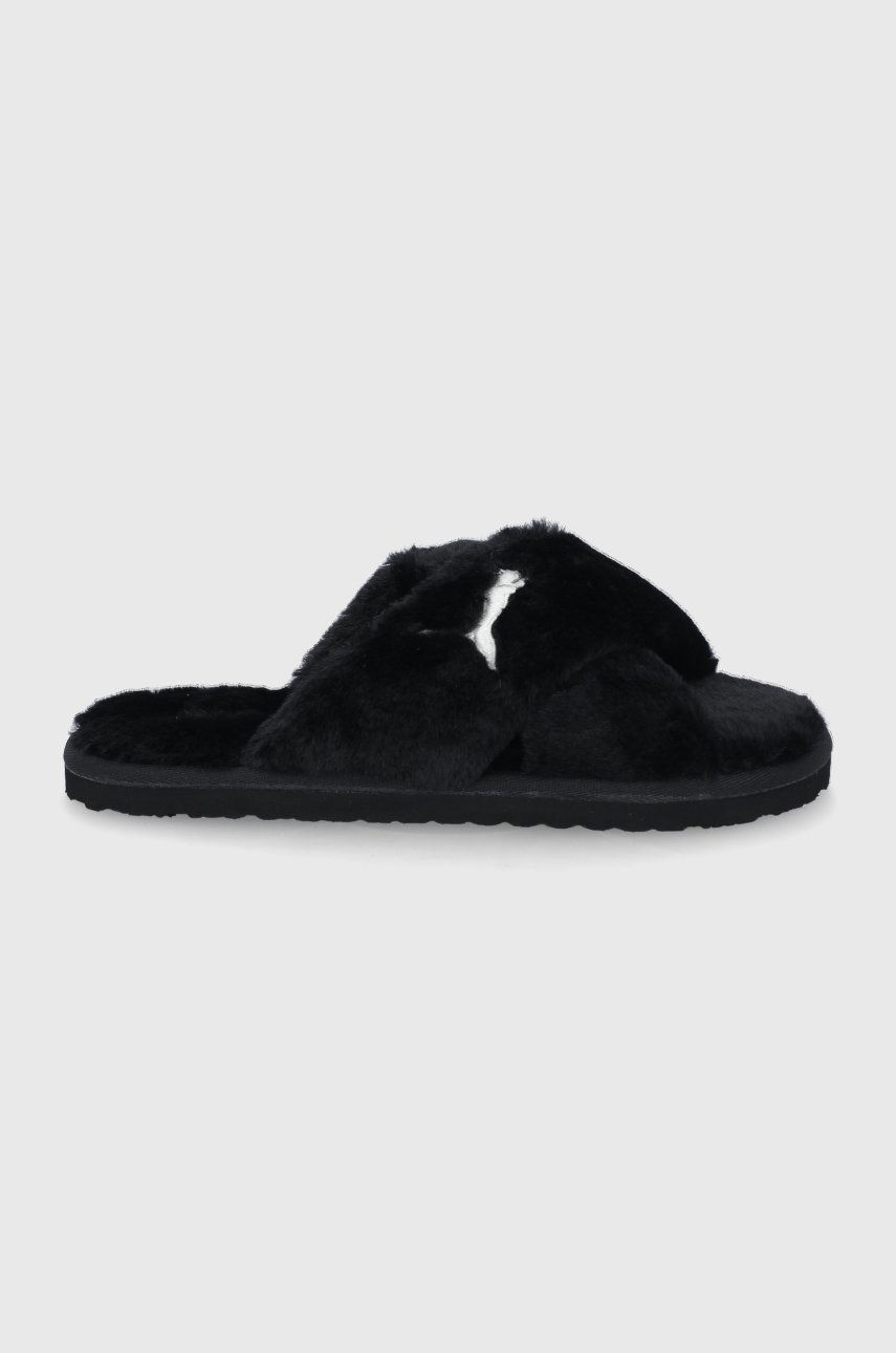 Papuci de casa dama negri Puma  din material textil   Puma Fluff X Strap online