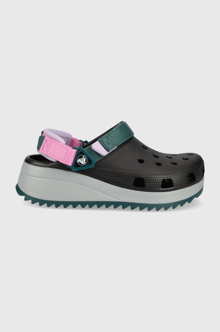 Papuci negri Crocs dama de primavara din material sintetic    online