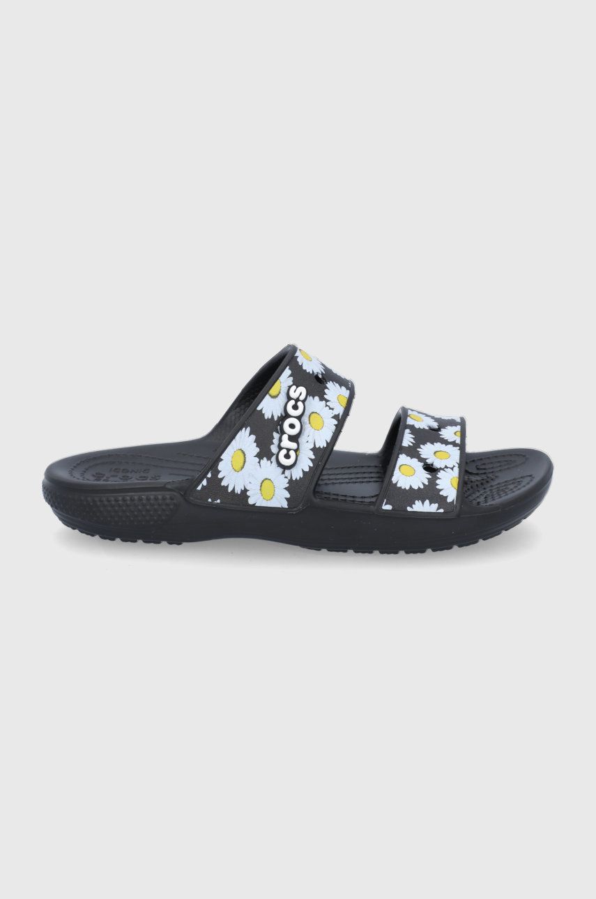 Papuci negri Crocs dama de zi din material sintetic  cu talpa din guma  online