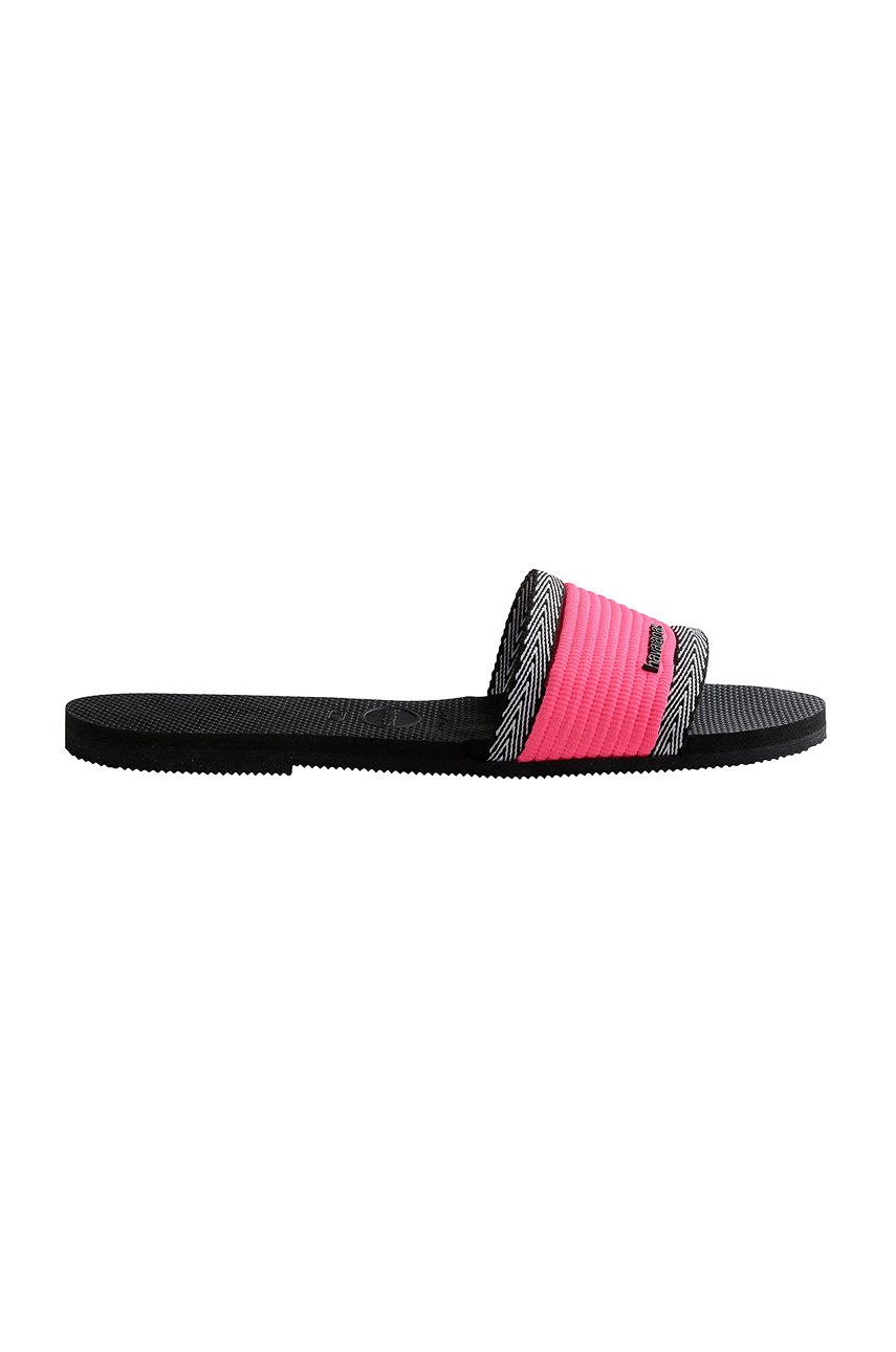 Papuci negri Havaianas dama de vara din material sintetic  cu talpa din guma  online