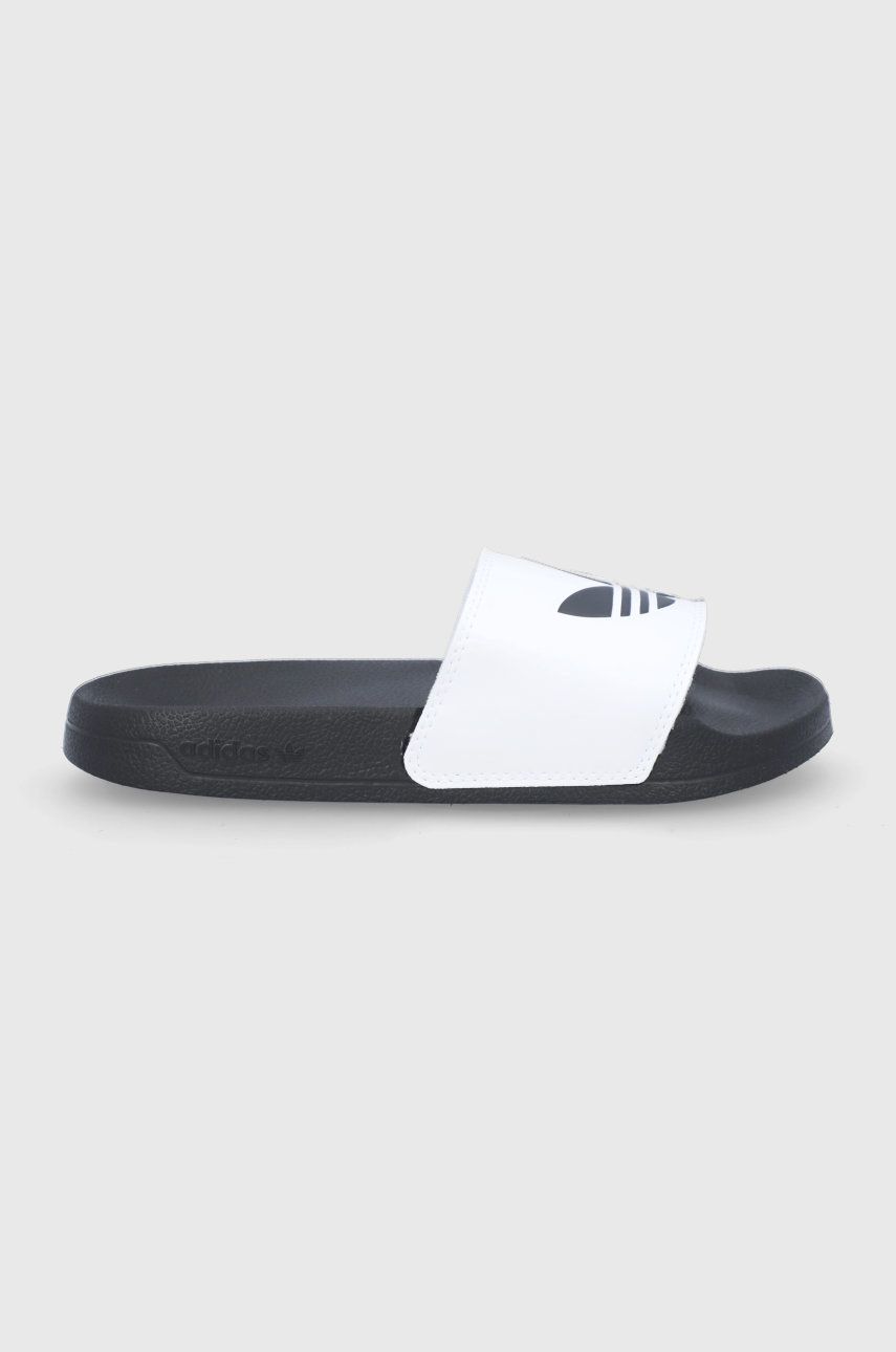 Papuci dama negri adidas Originals de vara din material sintetic cu toc plat  Adilette Lite