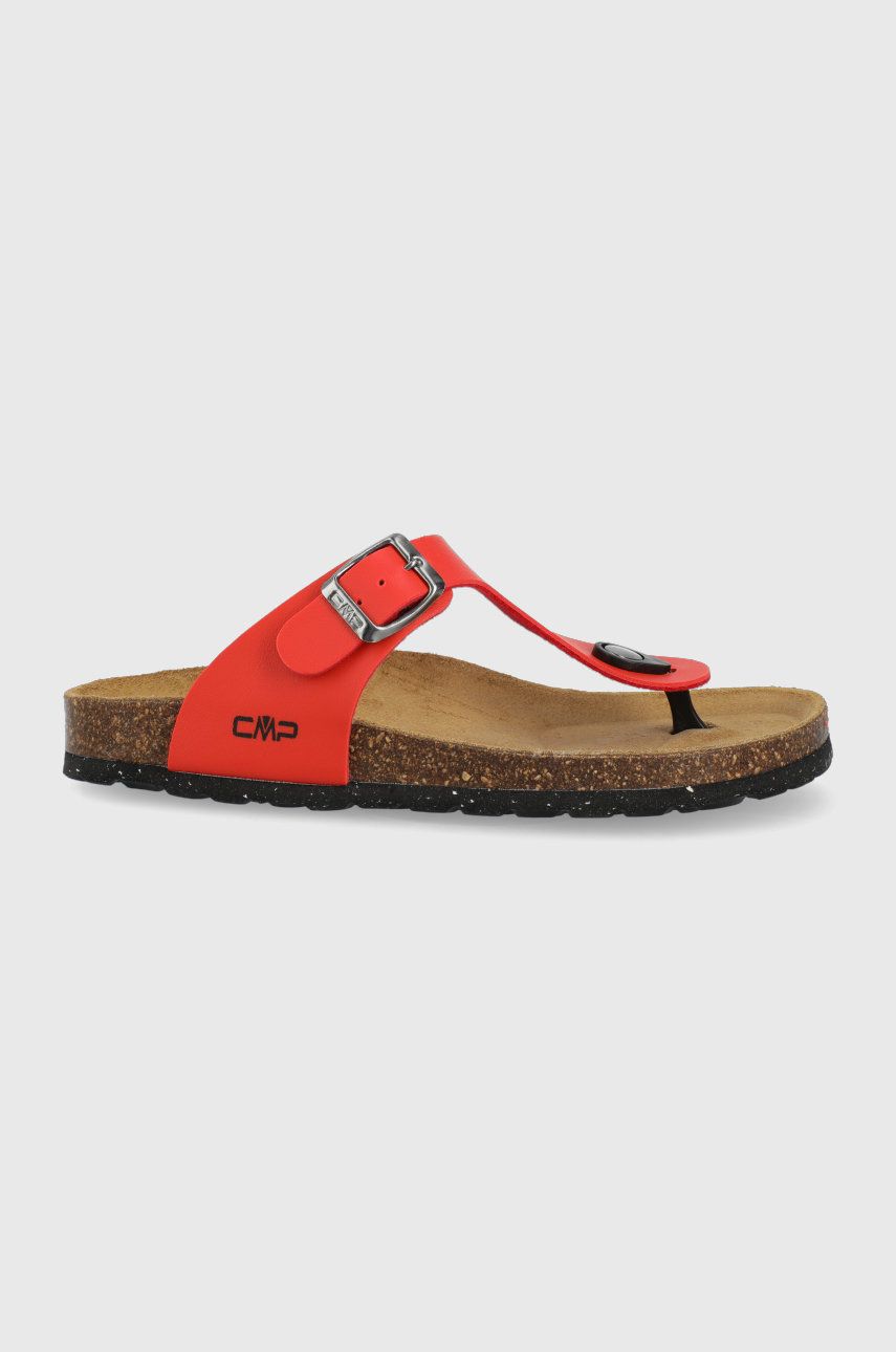 Papuci rosii CMP dama de ocazie din piele intoarsa  cu talpa din guma Eco Mymosa Wmn Flip Flop online