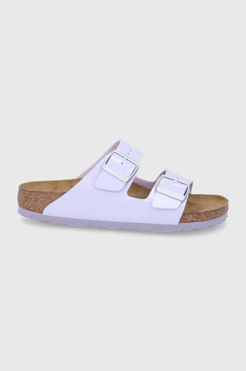 Papuci roz Birkenstock dama de ocazie din piele intoarsa  cu talpa din guma Arizona online