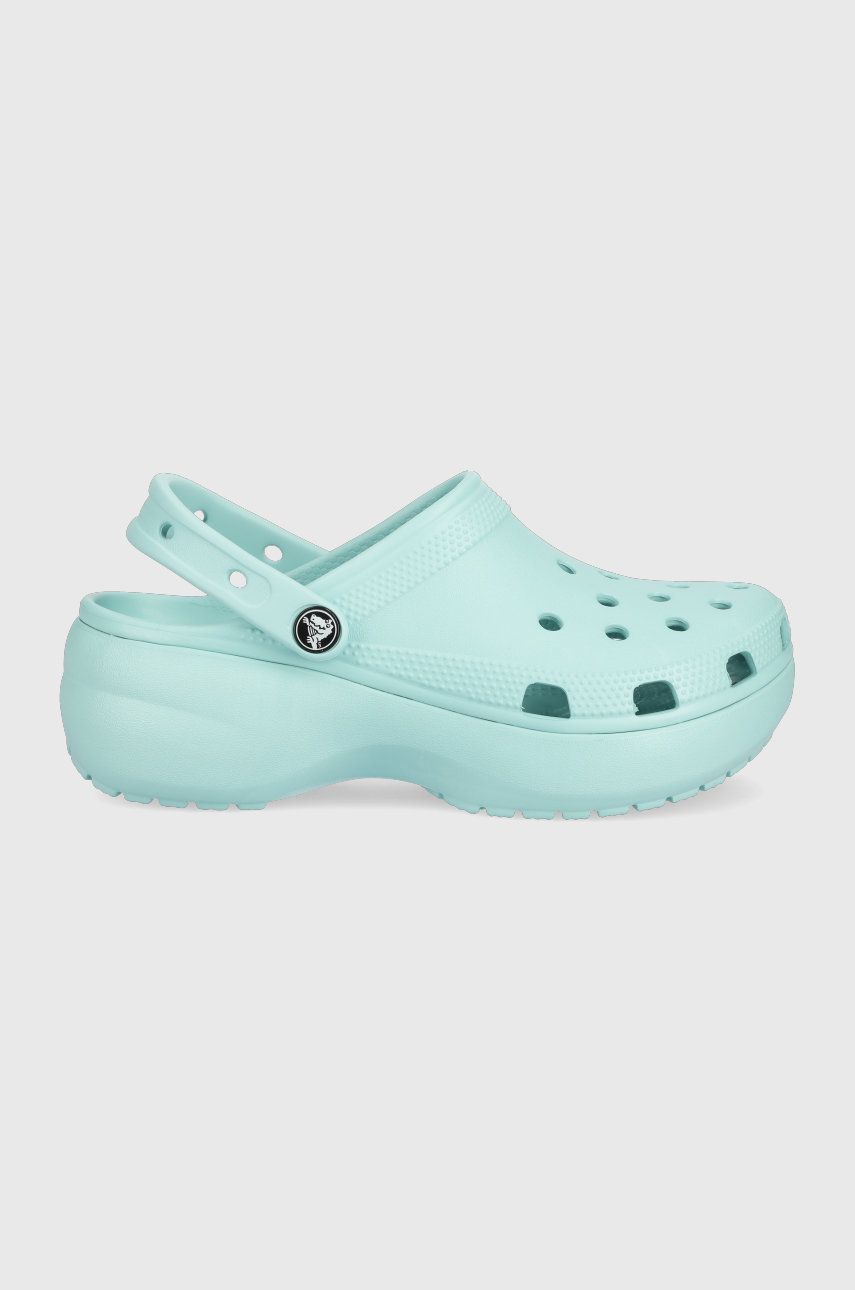 Papuci turcoaz Crocs dama de vara din material sintetic