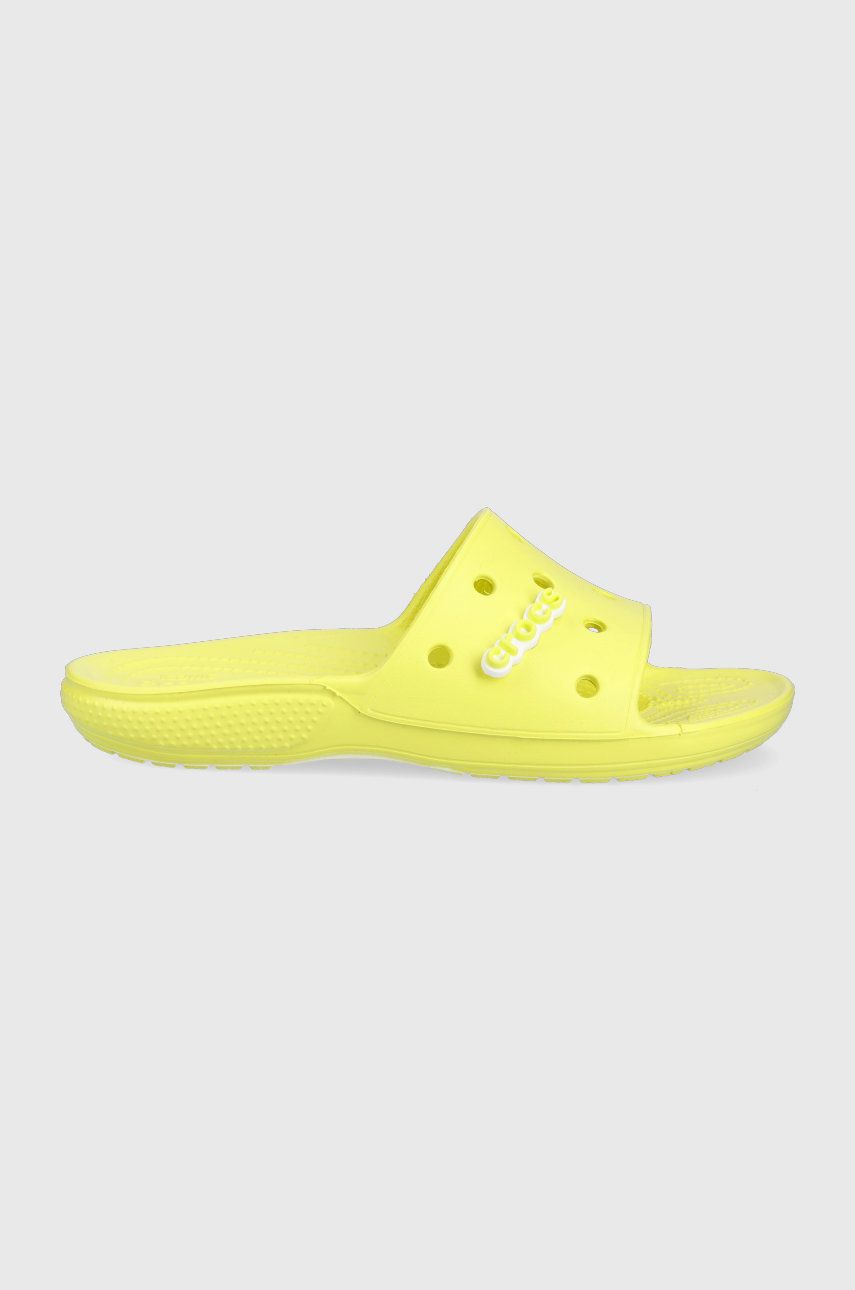 Papuci verzi Crocs dama de zi din material sintetic  cu talpa sculptata