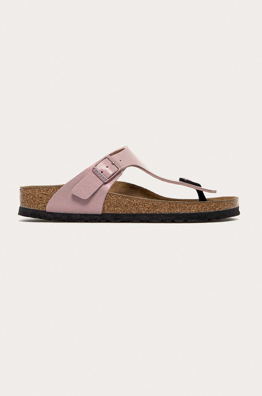 Papuci violet Birkenstock dama de primavara din piele intoarsa  cu talpa din guma  online