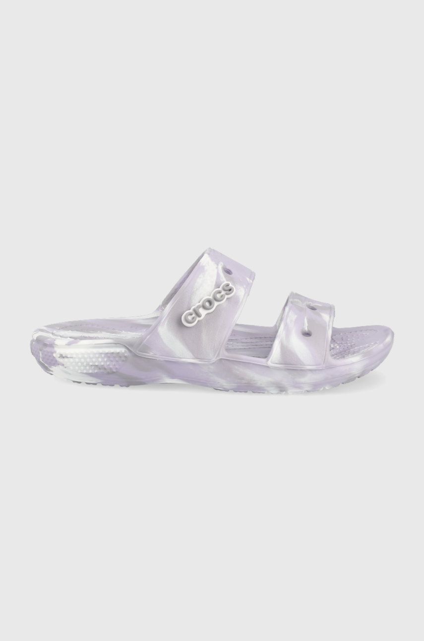 Papuci violet Crocs dama de vara din material sintetic  cu talpa sculptata  online