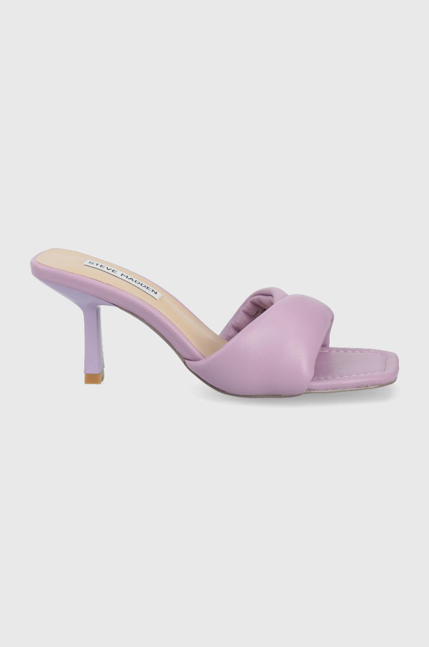 Papuci violet Steve Madden dama de vara din piele naturala cu talpa din guma si interior confortabil Thai