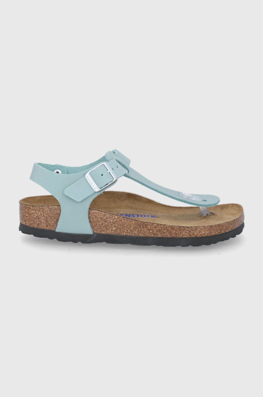 Sandale Birkenstock  de primavara dama din piele naturala cu toc plat si talpa din guma Kairo