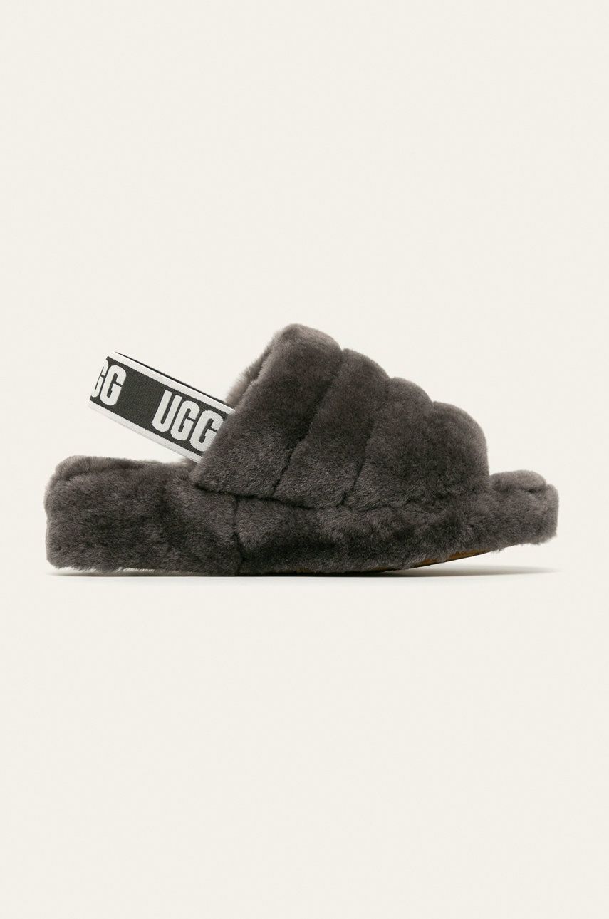 Sandale Ugg  de vara dama din piele naturala cu talpa stabila si interior confortabil W Fluff Yeah Slide online