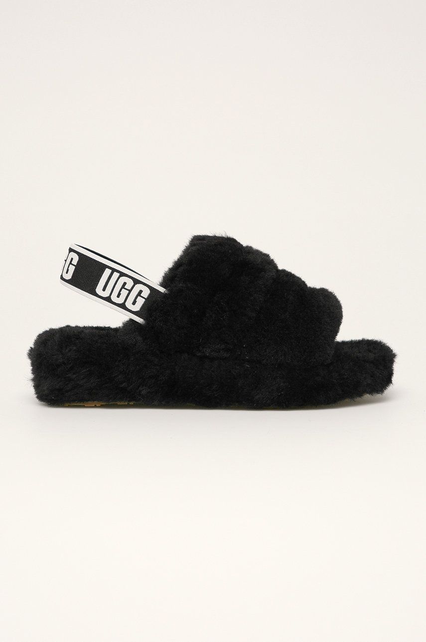 Sandale Ugg  de vara dama din piele naturala cu talpa stabila si interior confortabil W Fluff Yeah Slide online