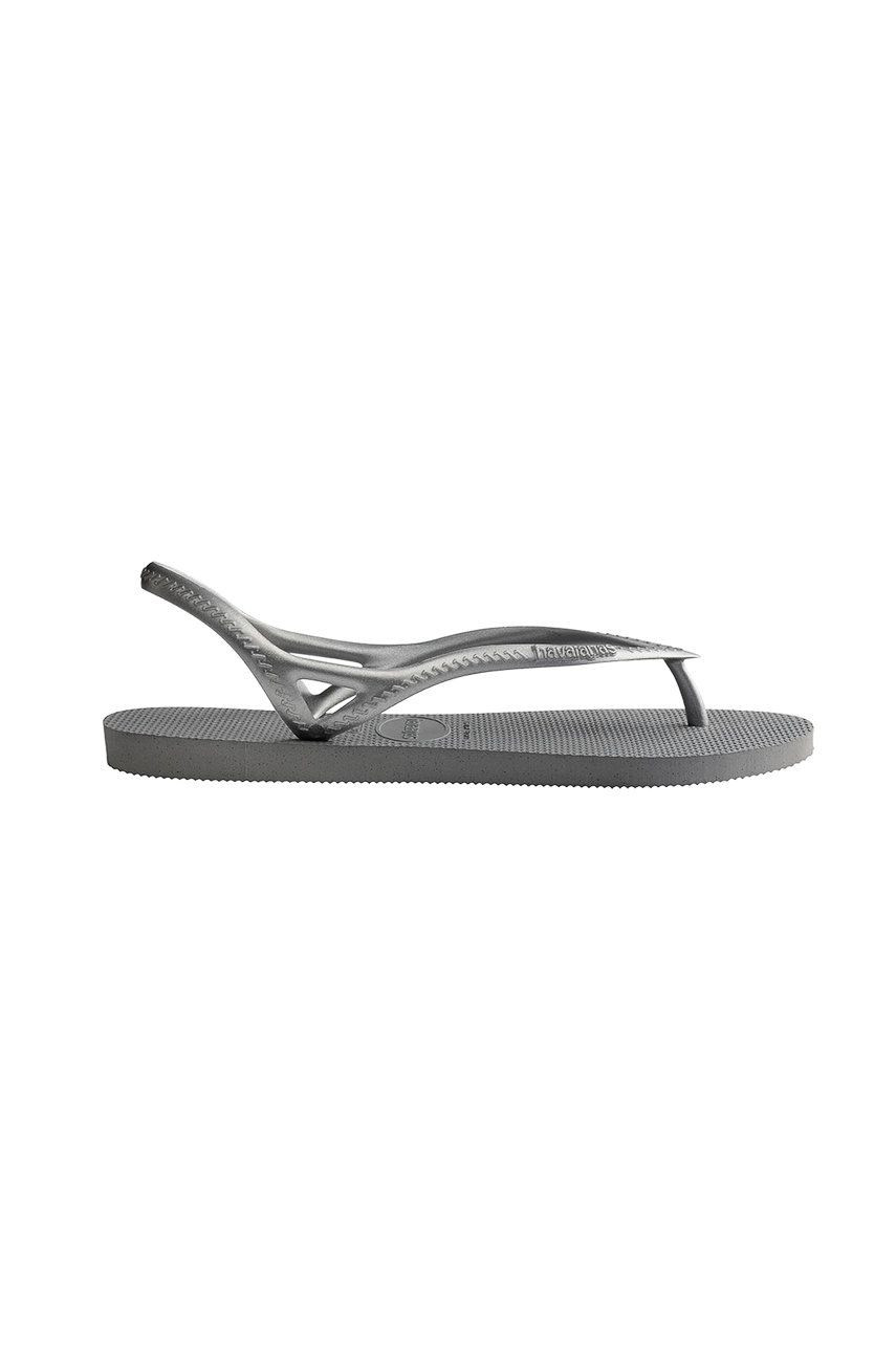 Sandale gri Havaianas dama de primavara din material sintetic  cu talpa stabila  online