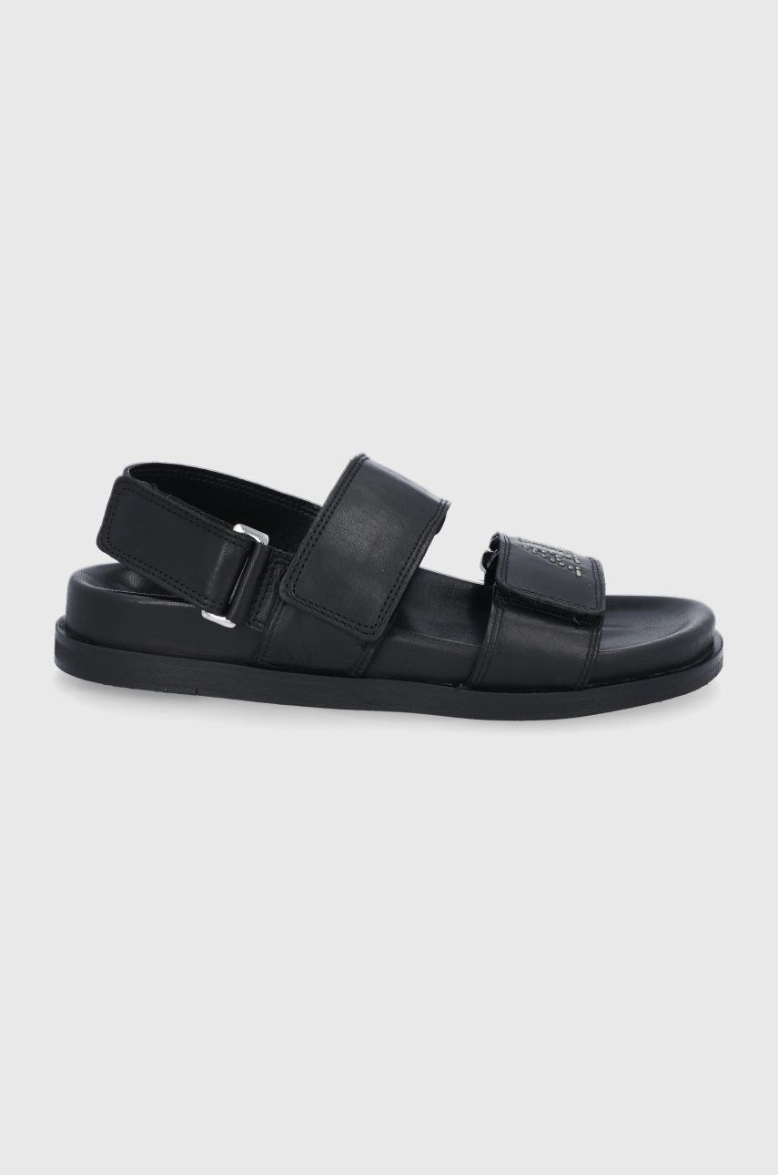 Sandale negre AllSaints dama de vara din piele naturala  cu talpa din guma Eliza