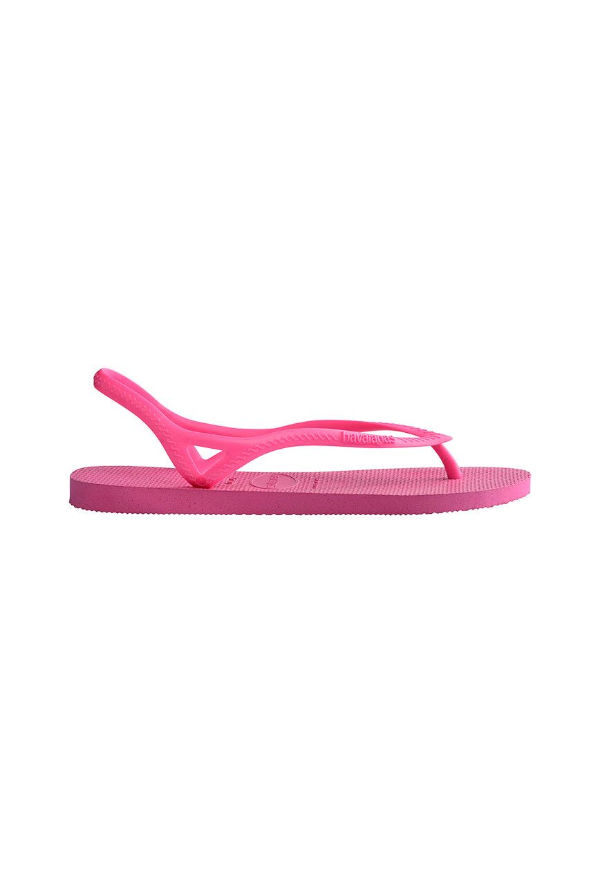 Sandale roz Havaianas dama de vara din material sintetic  cu talpa din guma