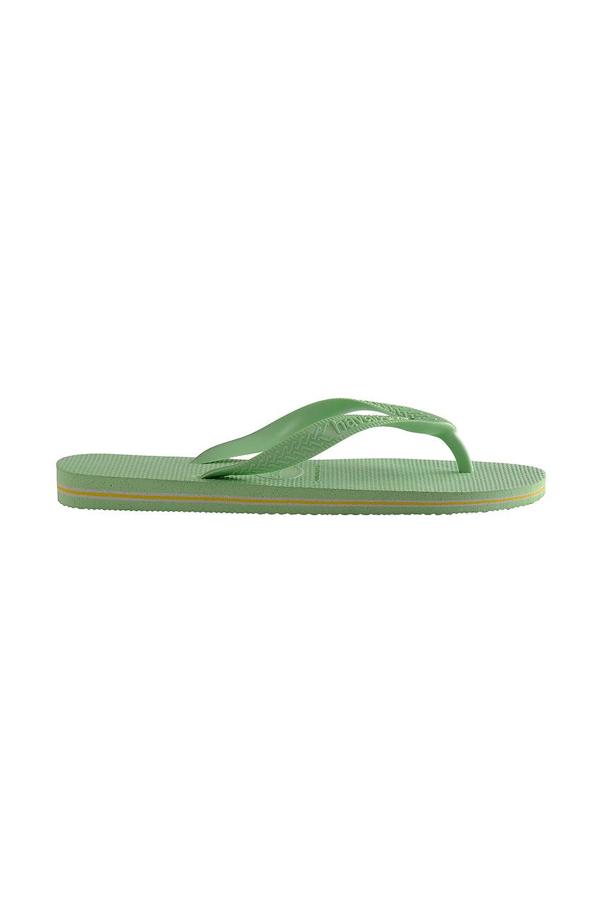 Slapi dama  Havaianas de plaja din material sintetic cu toc plat