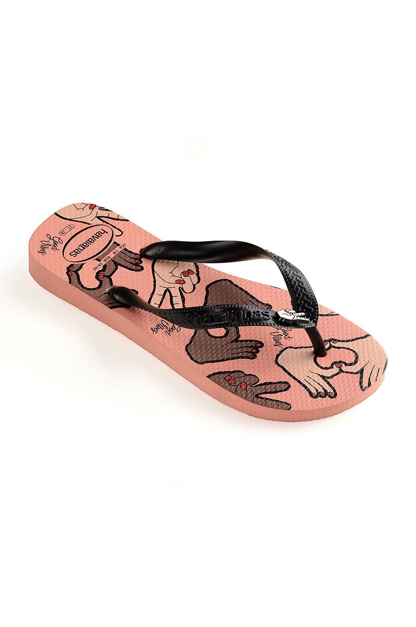 Slapi dama  Havaianas de vara din material sintetic cu toc plat   online