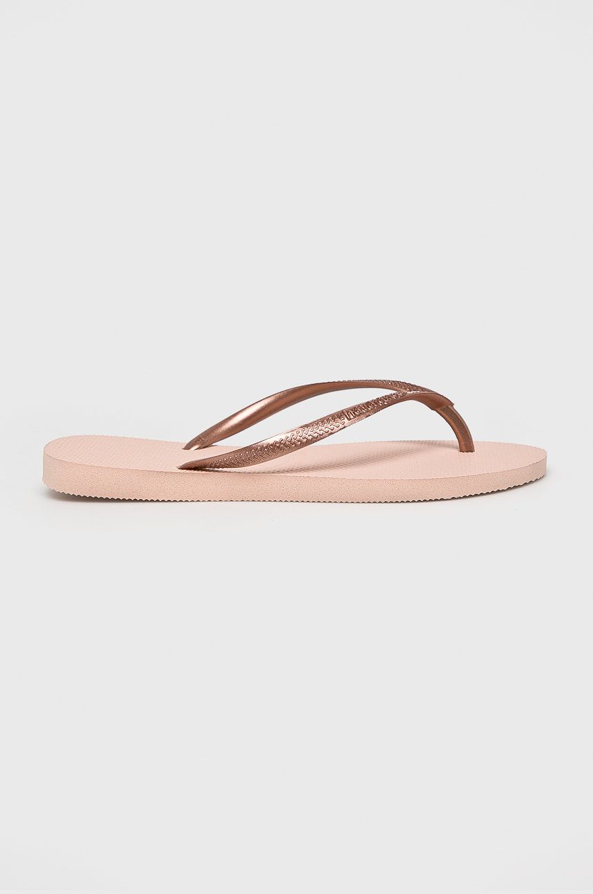 Slapi dama  Havaianas de vara din material sintetic cu toc plat   online