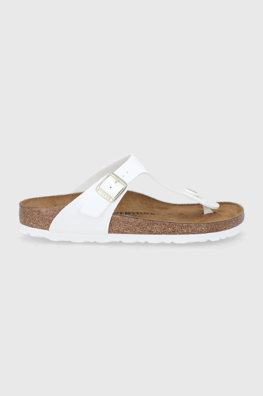 Slapi dama albi Birkenstock de plaja din material sintetic   Gizeh online