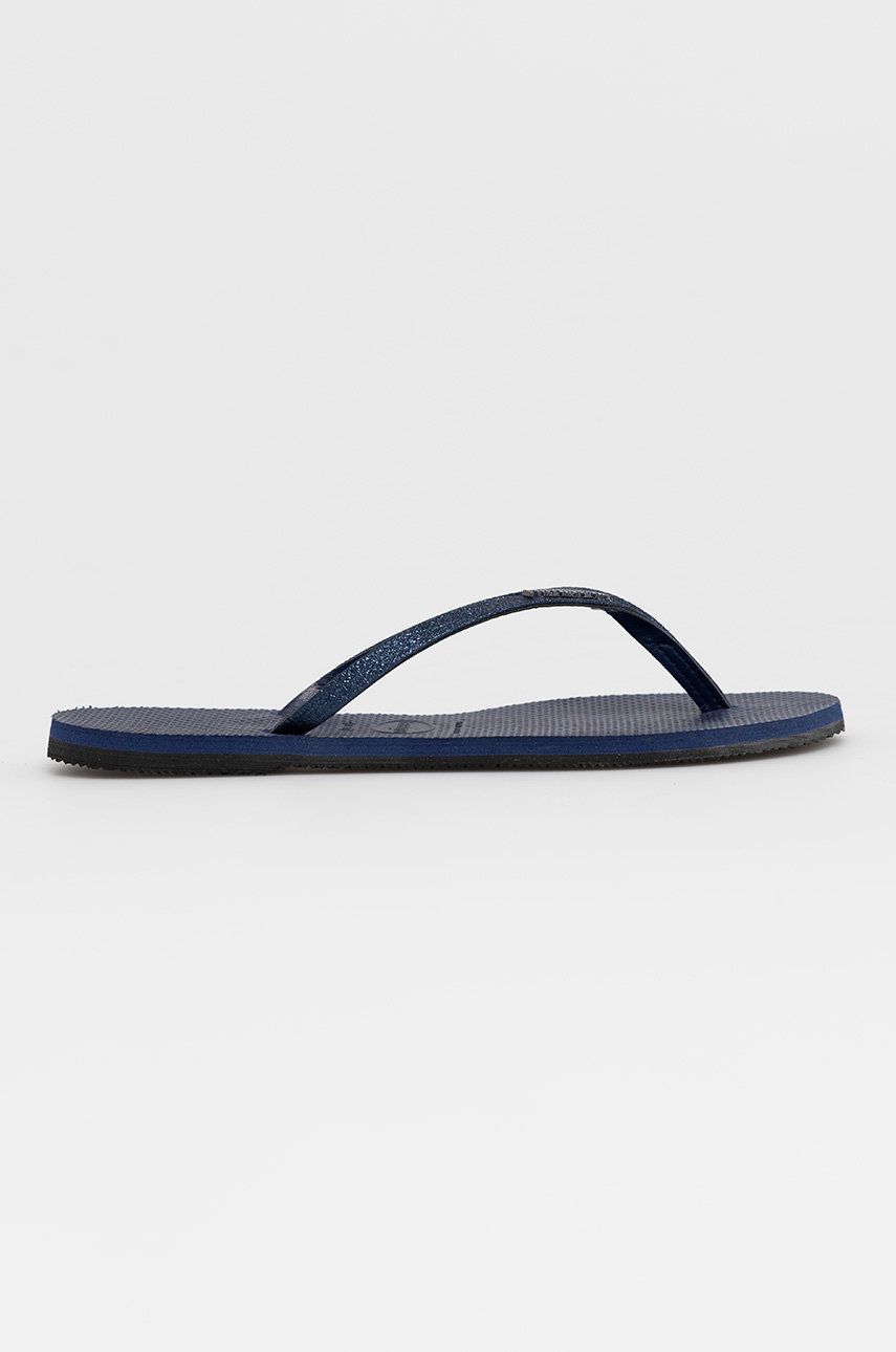 Slapi dama bleumarin Havaianas de vara din material sintetic cu toc plat   online