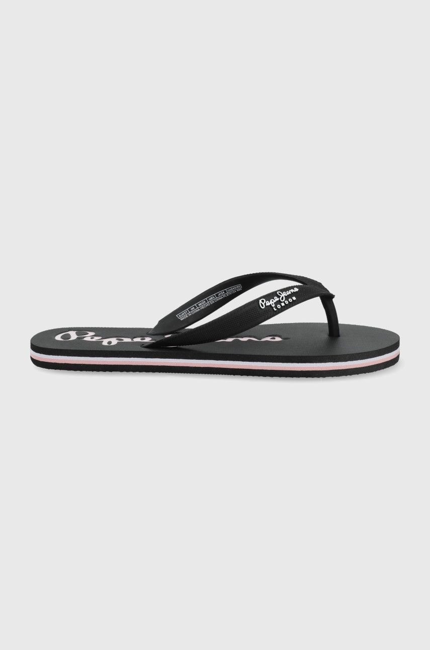 Slapi dama negri Pepe Jeans de vara din material sintetic cu toc plat  Bay Beach Brand W