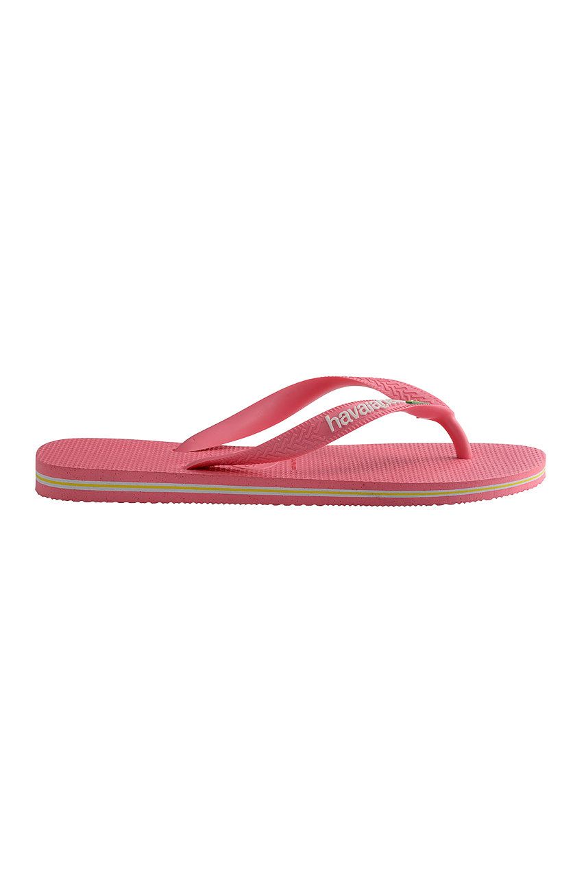 Slapi dama roz Havaianas de vara din material sintetic    online