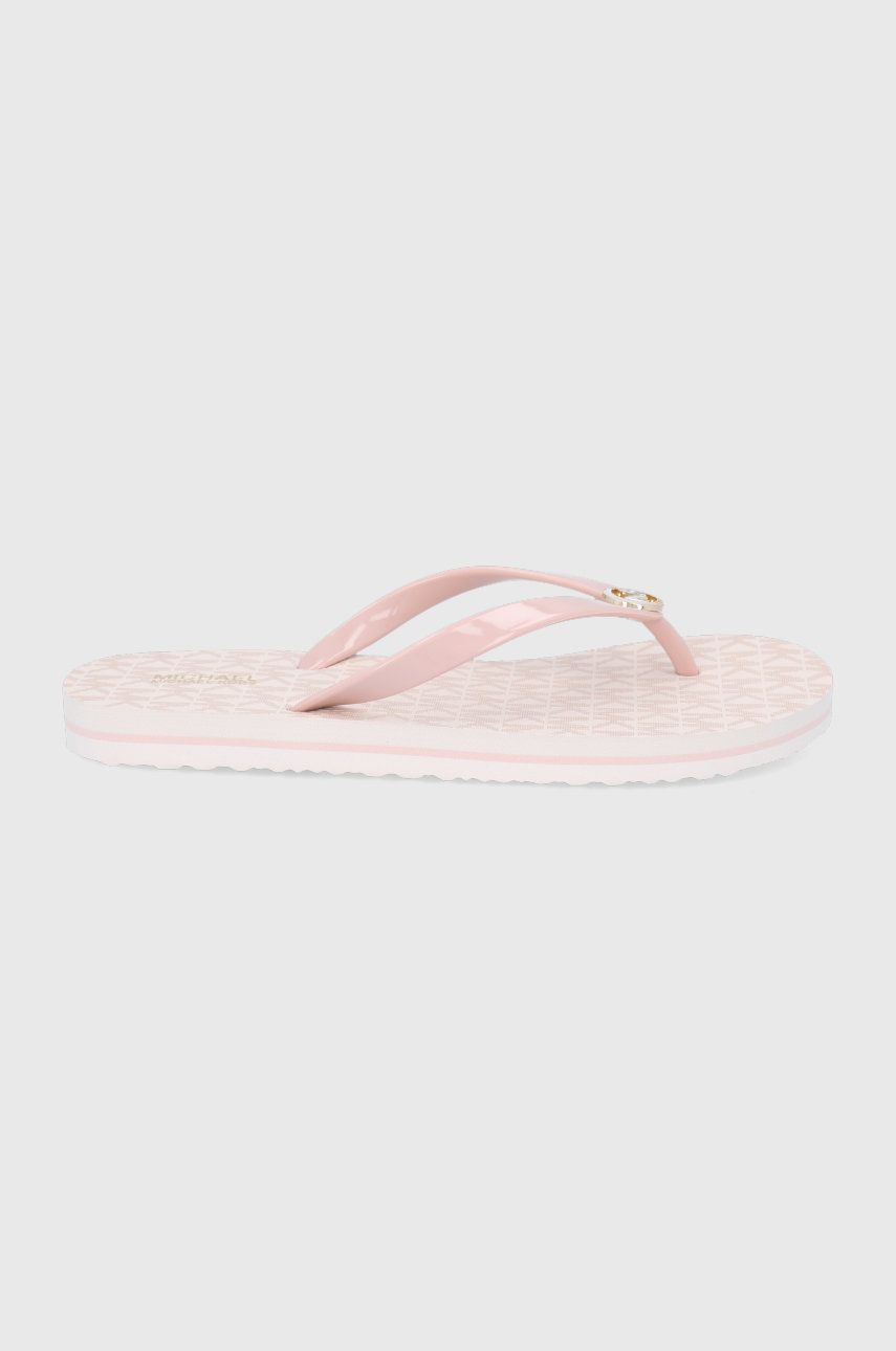 Slapi dama roz MICHAEL Michael Kors de vara din material sintetic   Mk Flip Flop Stripe Eva online